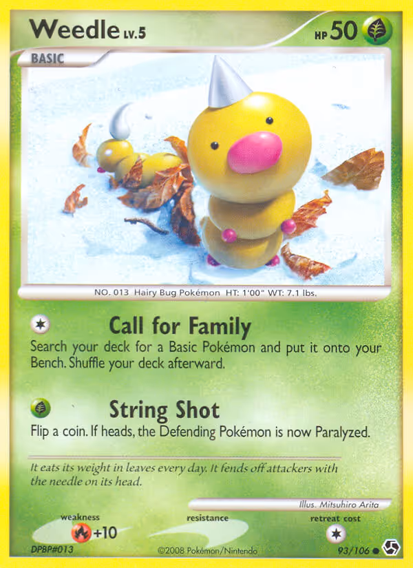 Weedle 93/106 Pokemon card