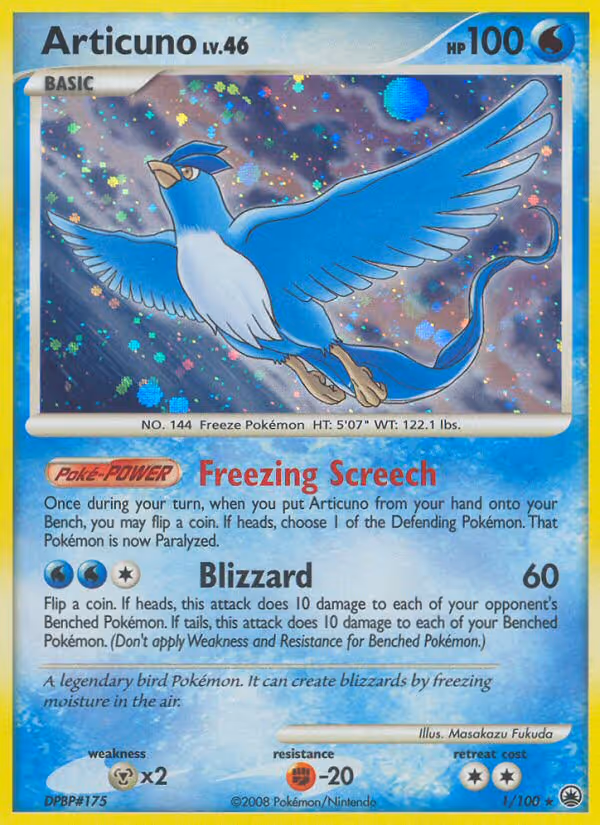 Articuno 1/100 Pokemon card