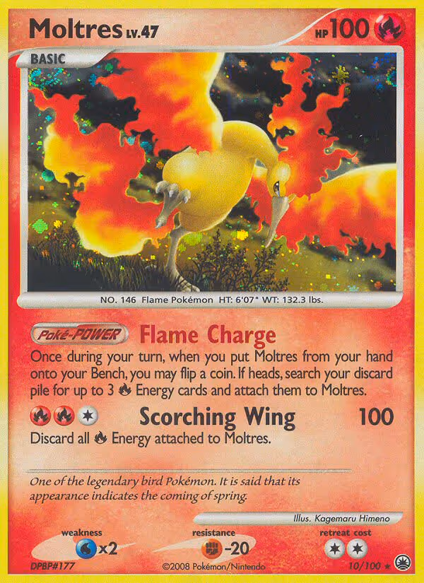 Moltres 10/100 Pokemon card