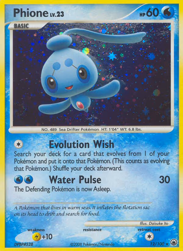 Phione 12/100 Pokemon card
