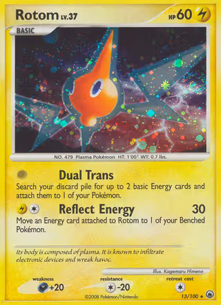 Rotom 13/100 Pokemon card