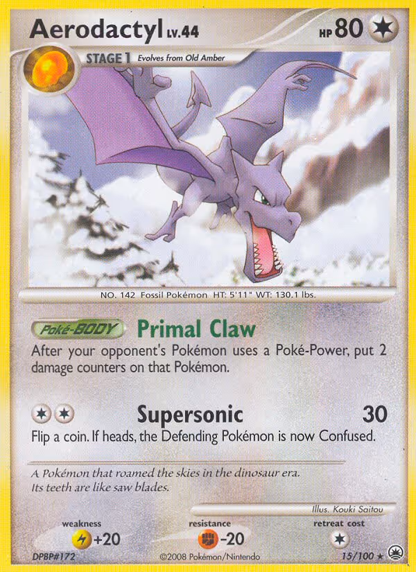 Aerodactyl 15/100 Pokemon card