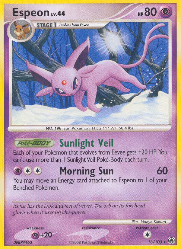 Espeon 18/100 Pokemon card