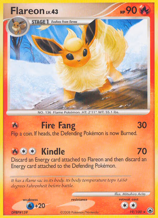 Flareon 19/100 Pokemon card
