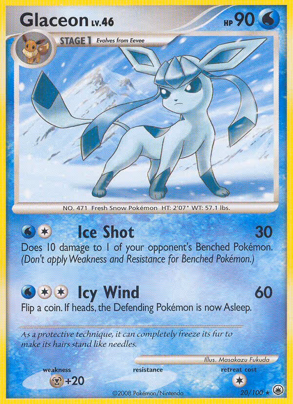 Glaceon 20/100 Pokemon card