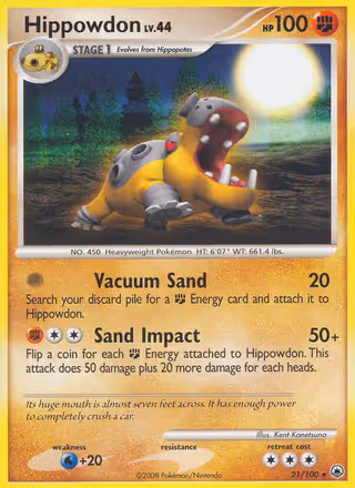 Hippowdon 21/100 Pokemon card