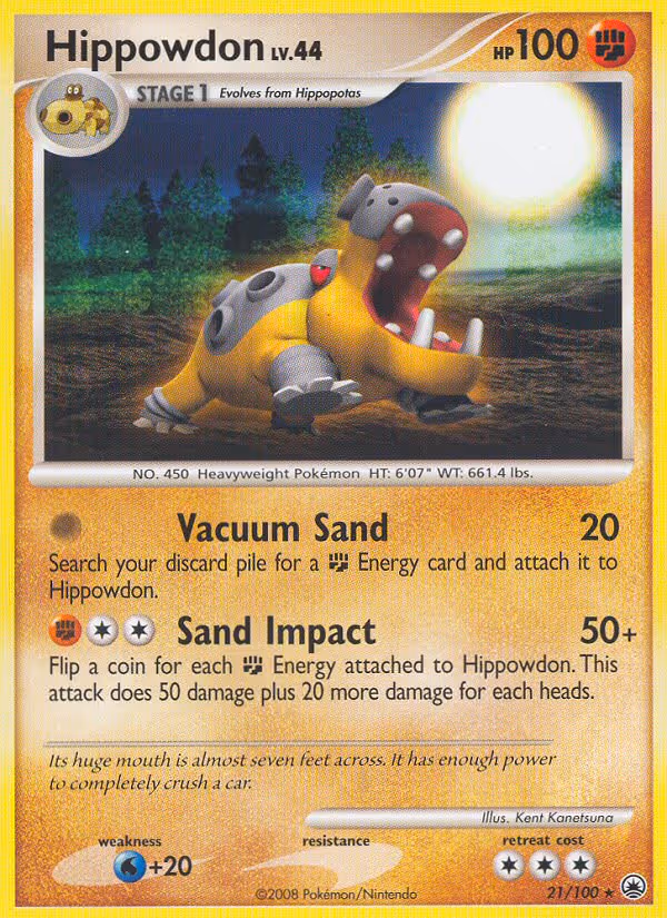 Hippowdon 21/100 Pokemon card