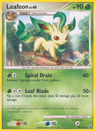Leafeon 24/100 Pokemon card