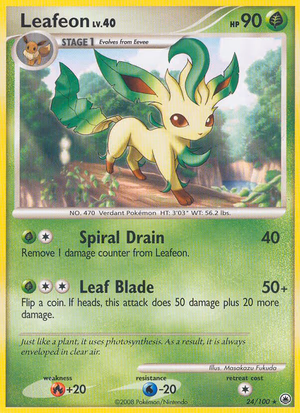 Leafeon 24/100 Pokemon card