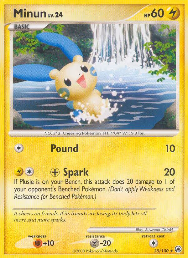 Minun 25/100 Pokemon card