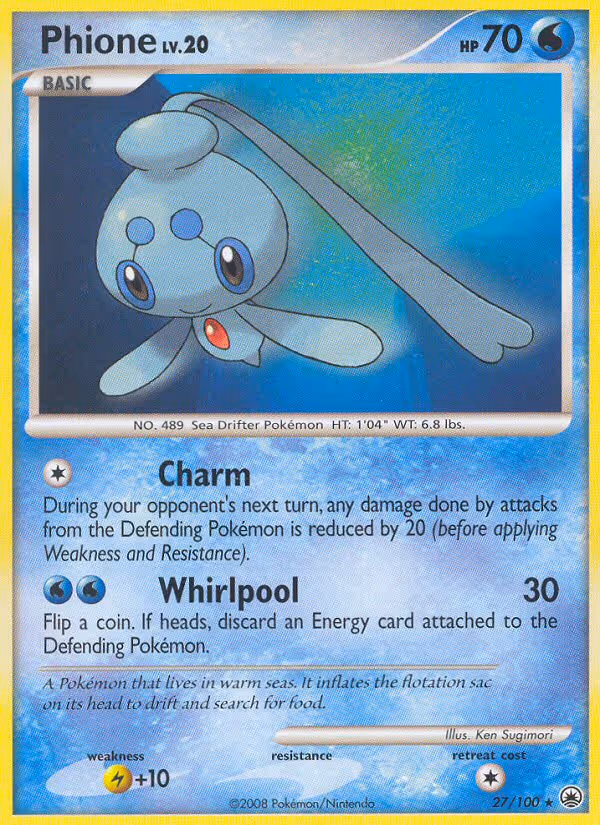 Phione 27/100 Pokemon card