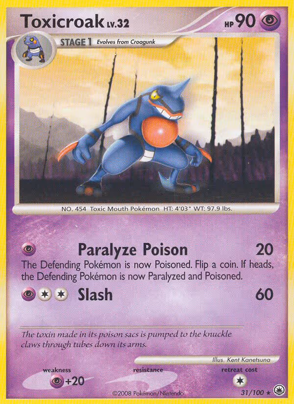 Toxicroak 31/100 Pokemon card