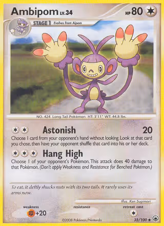 Ambipom 35/100 Pokemon card