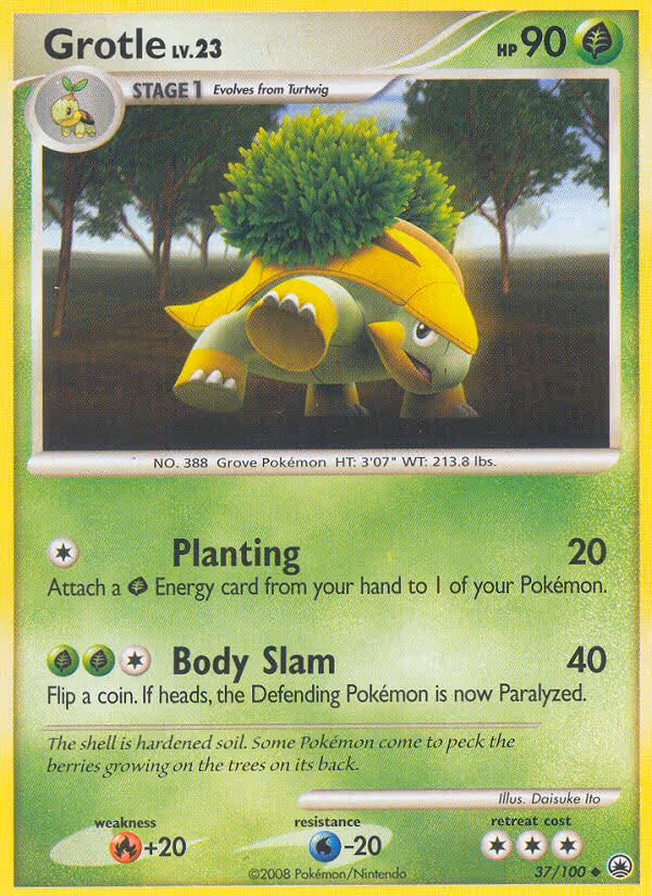 Grotle 37/100 Pokemon card