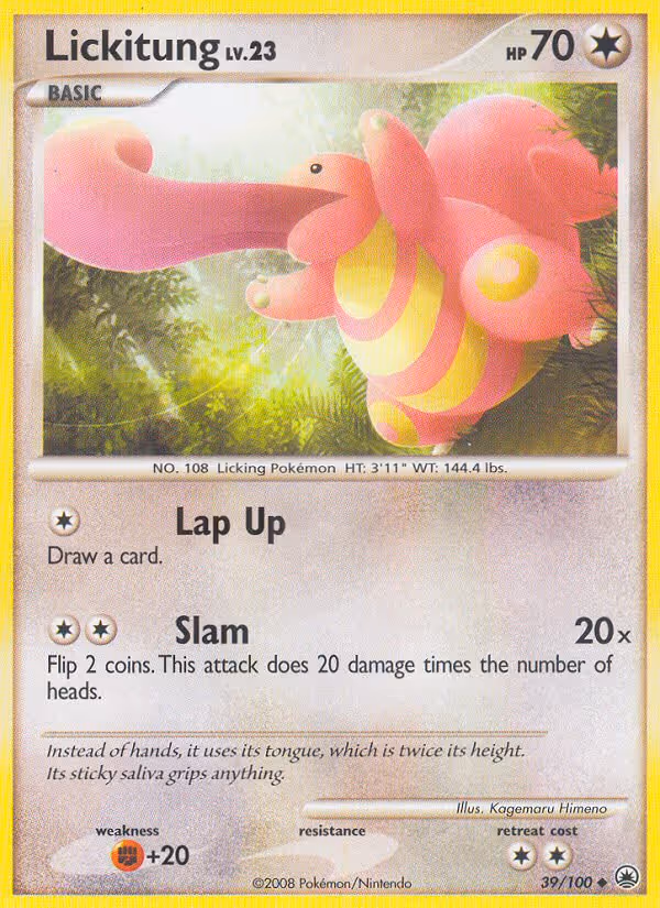 Lickitung 39/100 Pokemon card