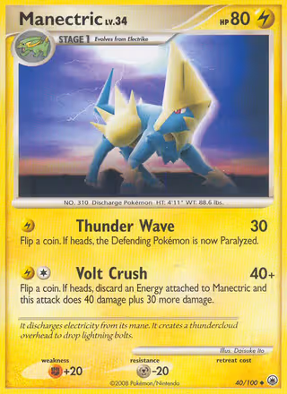 Manectric 40/100 Pokemon card