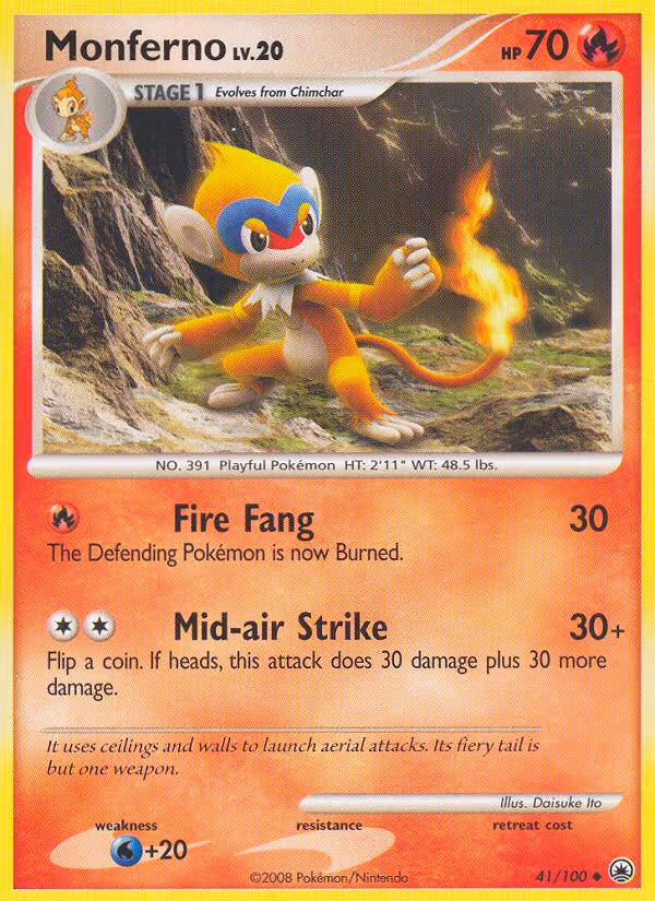 Monferno 41/100 Pokemon card