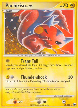 Pachirisu 43/100 Pokemon card