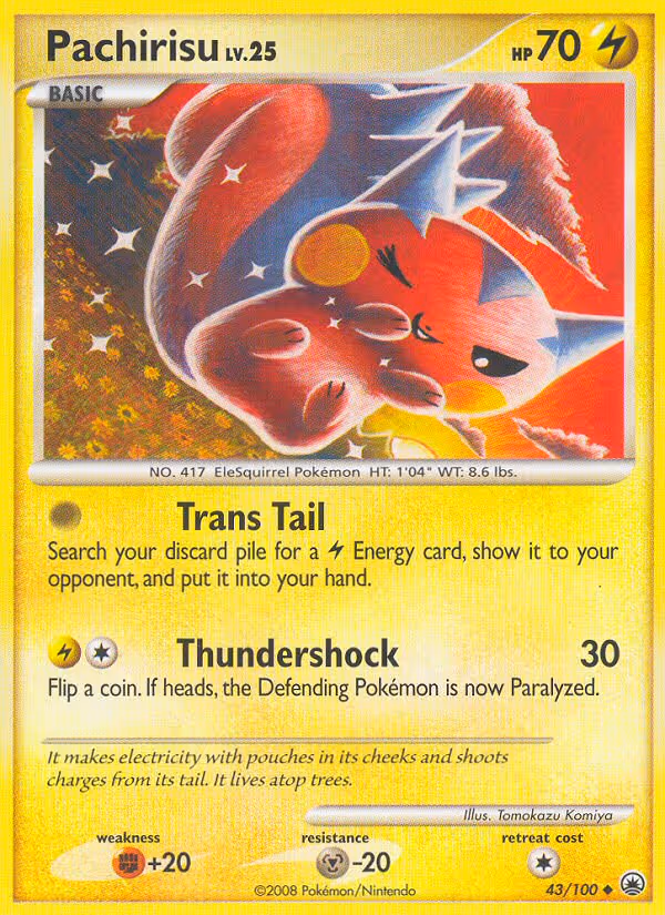 Pachirisu 43/100 Pokemon card