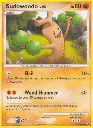 Sudowoodo 48/100 Pokemon card