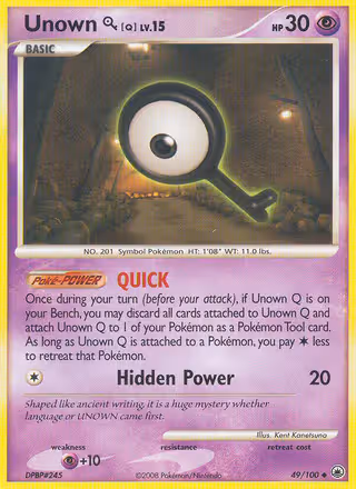 Unown Q 49/100 Pokemon card
