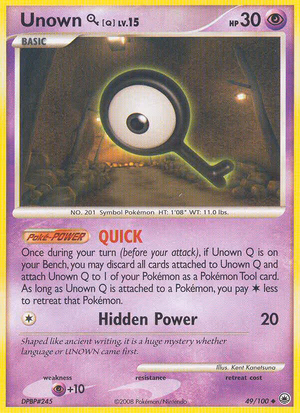 Unown Q 49/100 Pokemon card