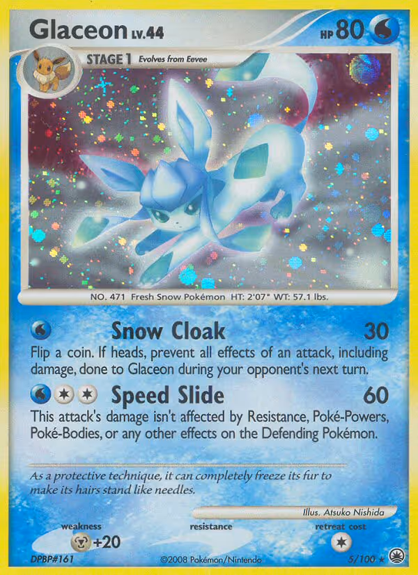 Glaceon 5/100 Pokemon card