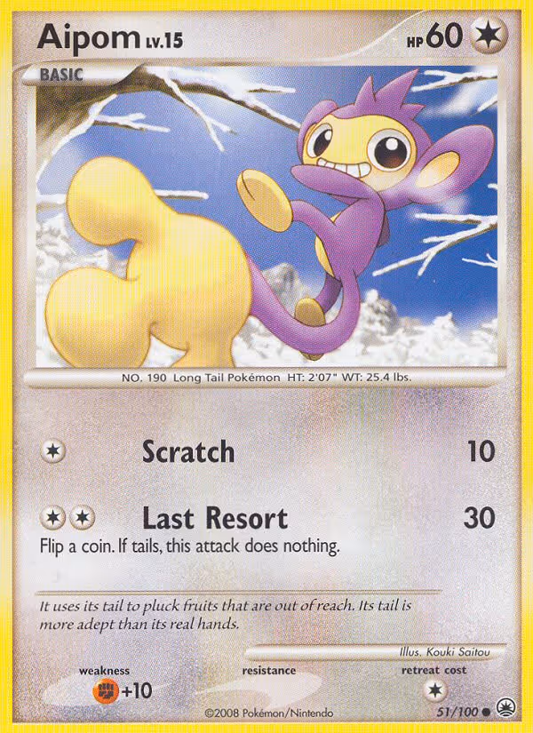 Aipom 51/100 Pokemon card