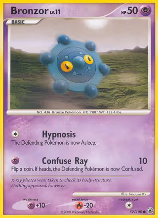Bronzor 52/100 Pokemon card