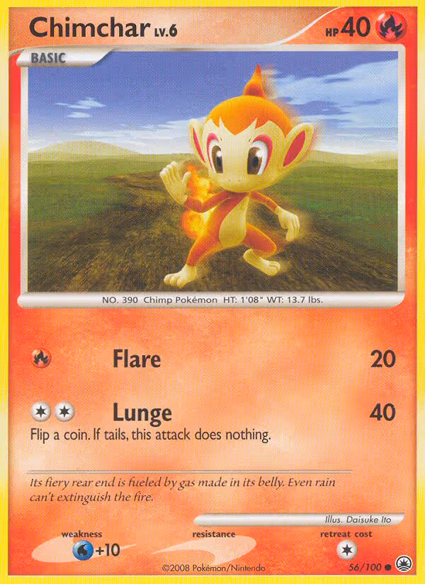 Chimchar 56/100 Pokemon card