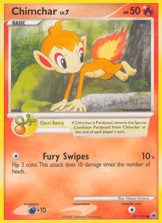 Chimchar 57/100 Pokemon card