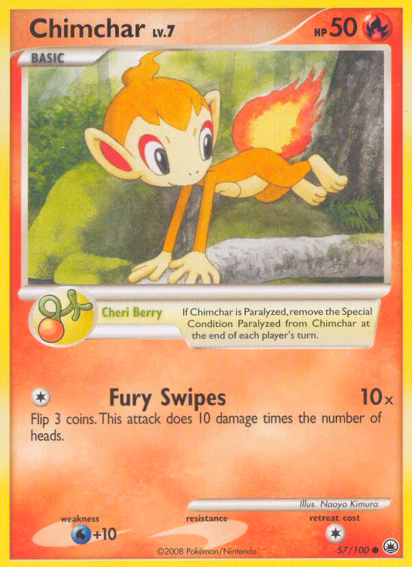 Chimchar 57/100 Pokemon card