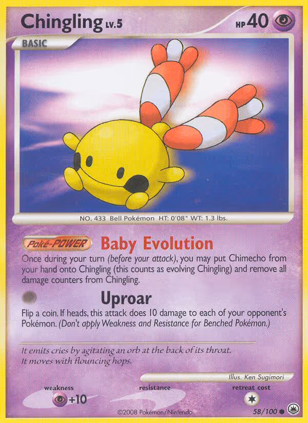 Chingling 58/100 Pokemon card