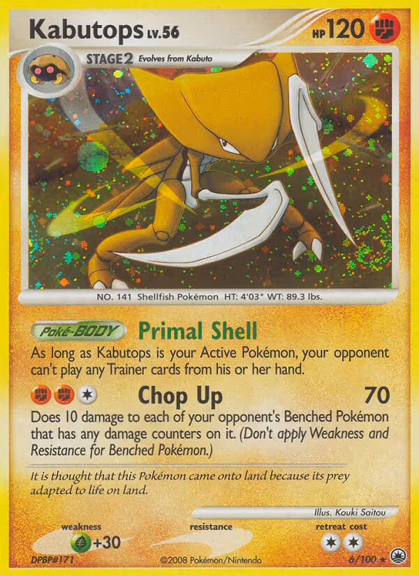 Kabutops 6/100 Pokemon card