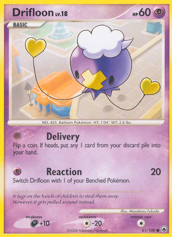 Drifloon 61/100 Pokemon card
