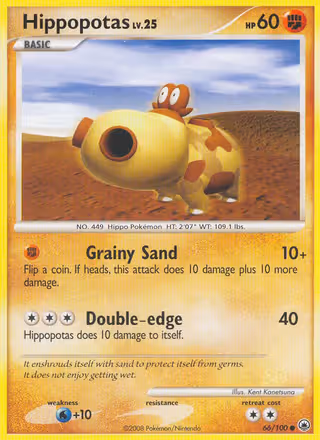 Hippopotas 66/100 Pokemon card