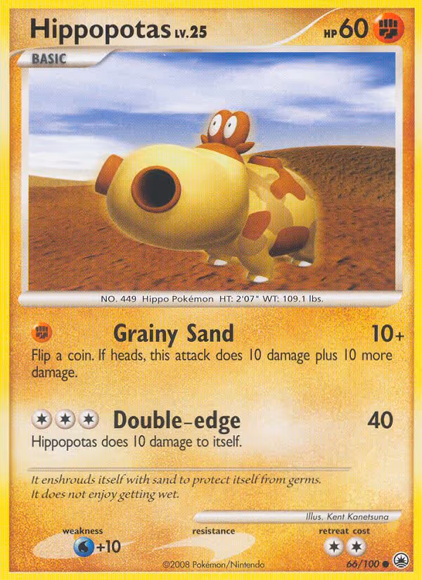 Hippopotas 66/100 Pokemon card