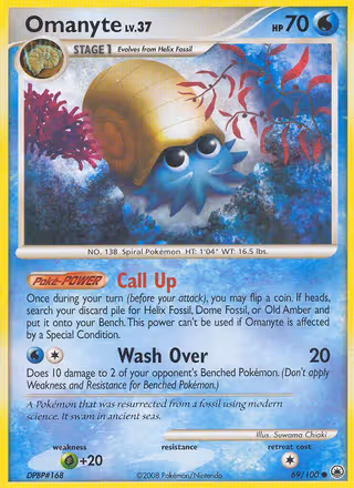 Omanyte 69/100 Pokemon card
