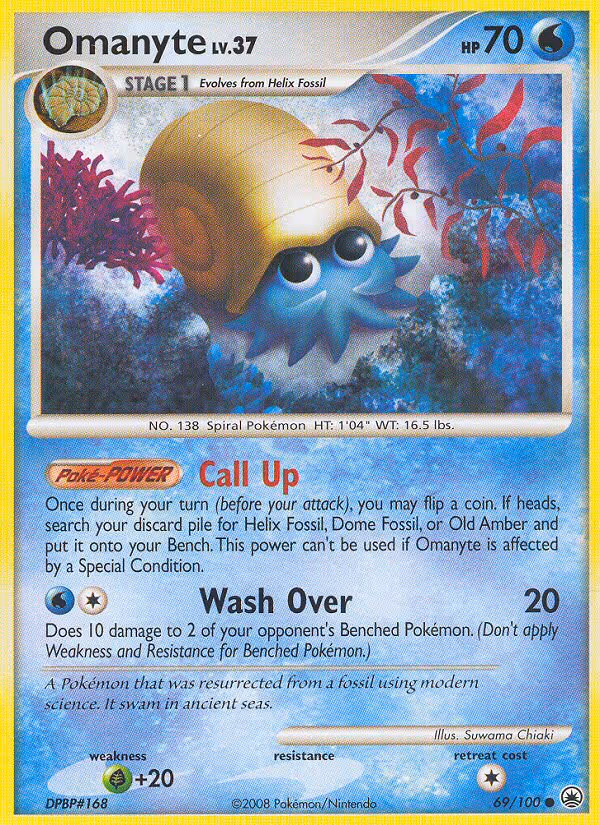 Omanyte 69/100 Pokemon card