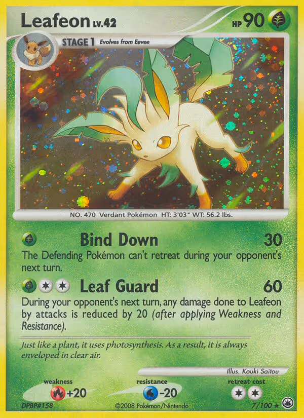 Leafeon 7/100 Pokemon card