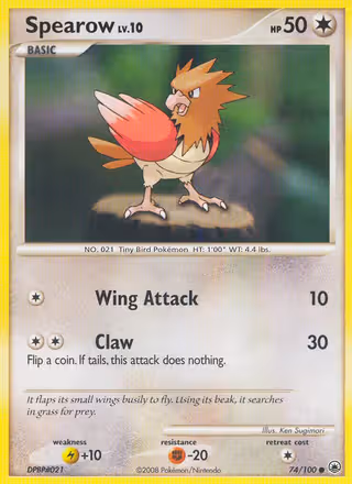 Spearow 74/100 Pokemon card