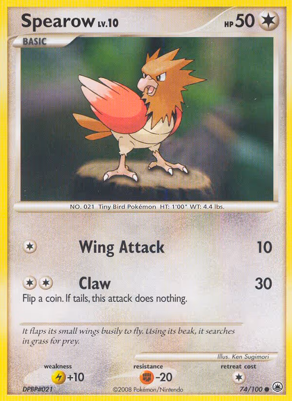 Spearow 74/100 Pokemon card