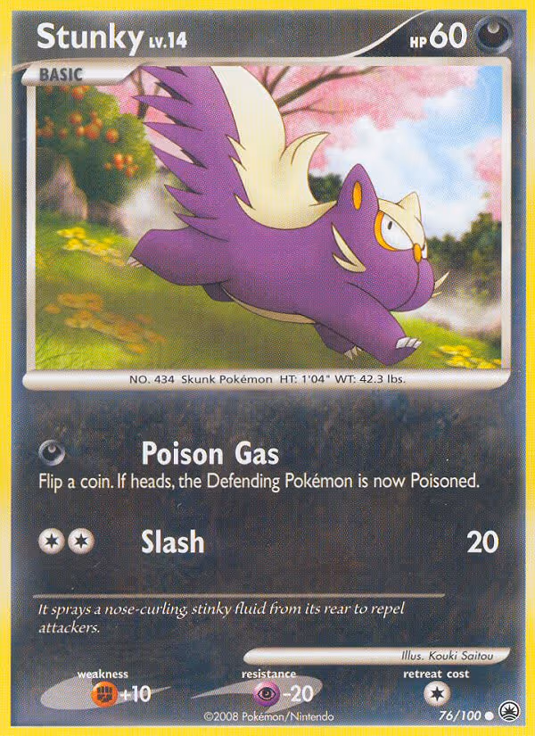 Stunky 76/100 Pokemon card