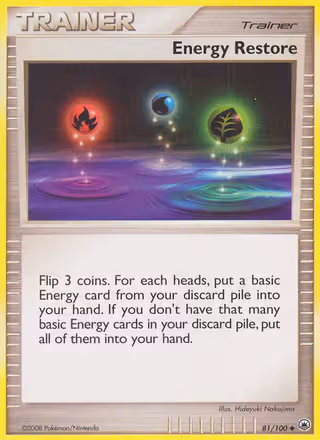 Energy Restore 81/100 Pokemon card