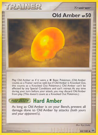 Old Amber 84/100 Pokemon card