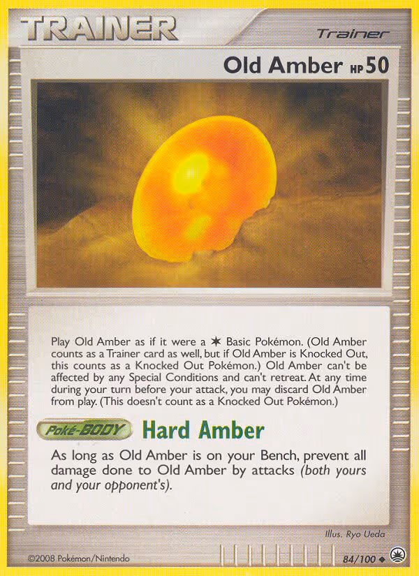 Old Amber 84/100 Pokemon card