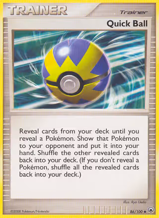 Quick Ball 86/100 Pokemon card