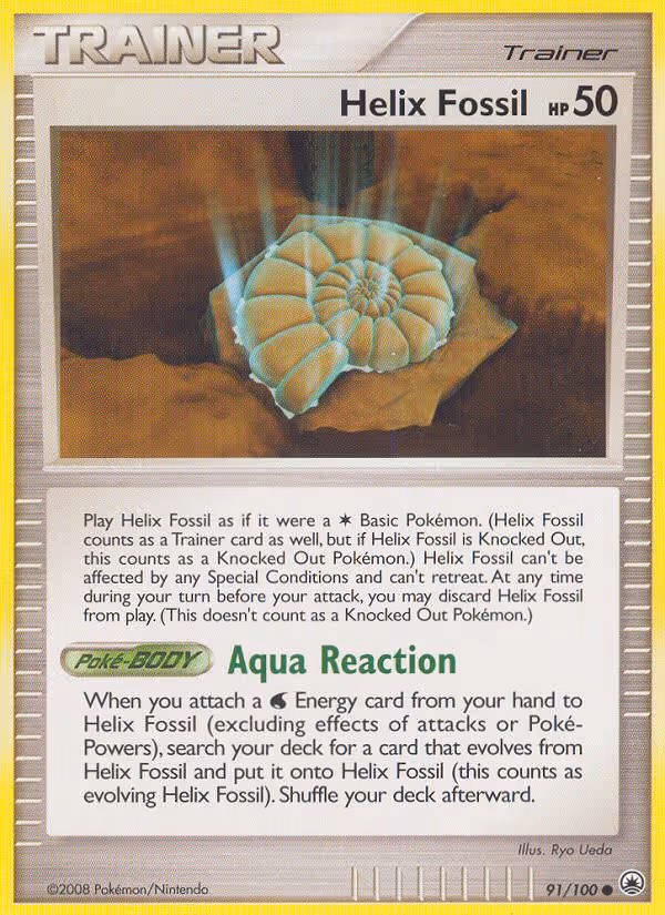Helix Fossil 91/100 Pokemon card