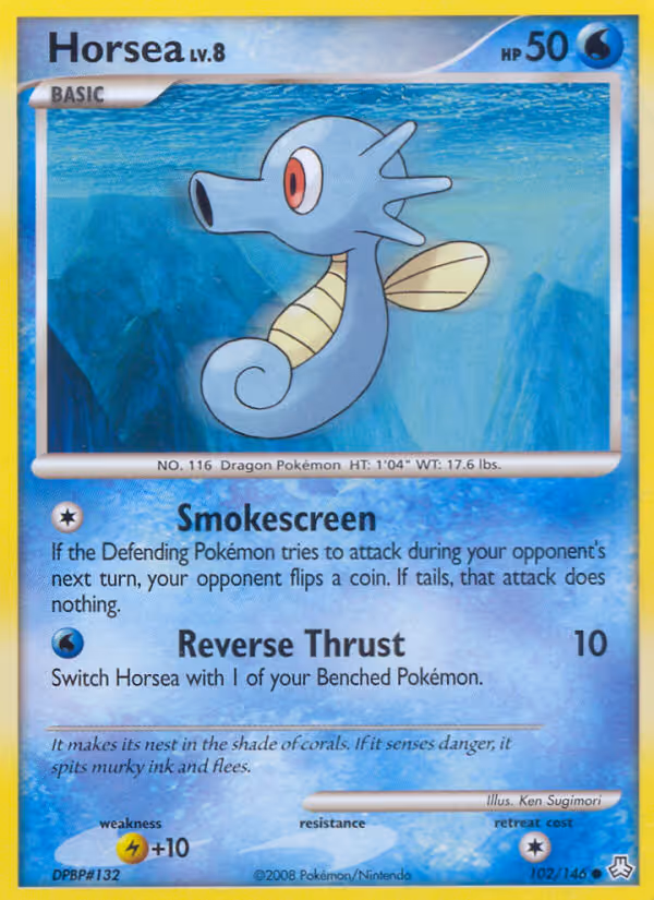 Horsea 102/146 Pokemon card