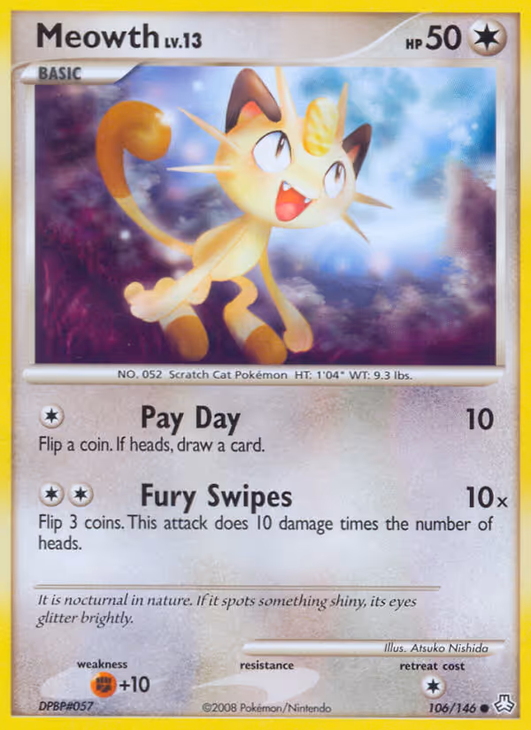 Meowth 106/146 Pokemon card